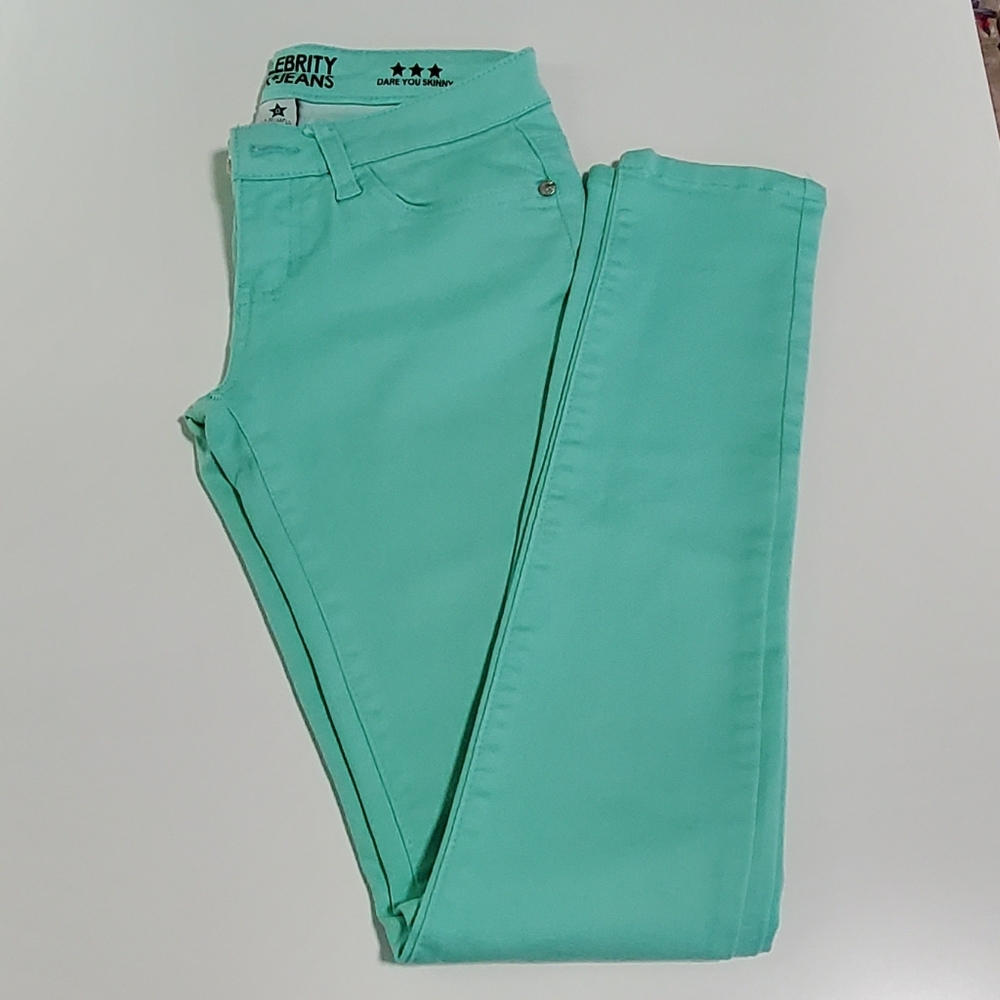 Celebrity Pink mint green dare you skinny jeans